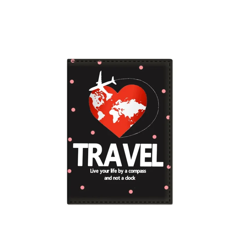 World Travel Passport Cover Girls Boys Airplan Passport Holder PU Leather Women Men Credit Card Wallet Ticket Bag Passports Case