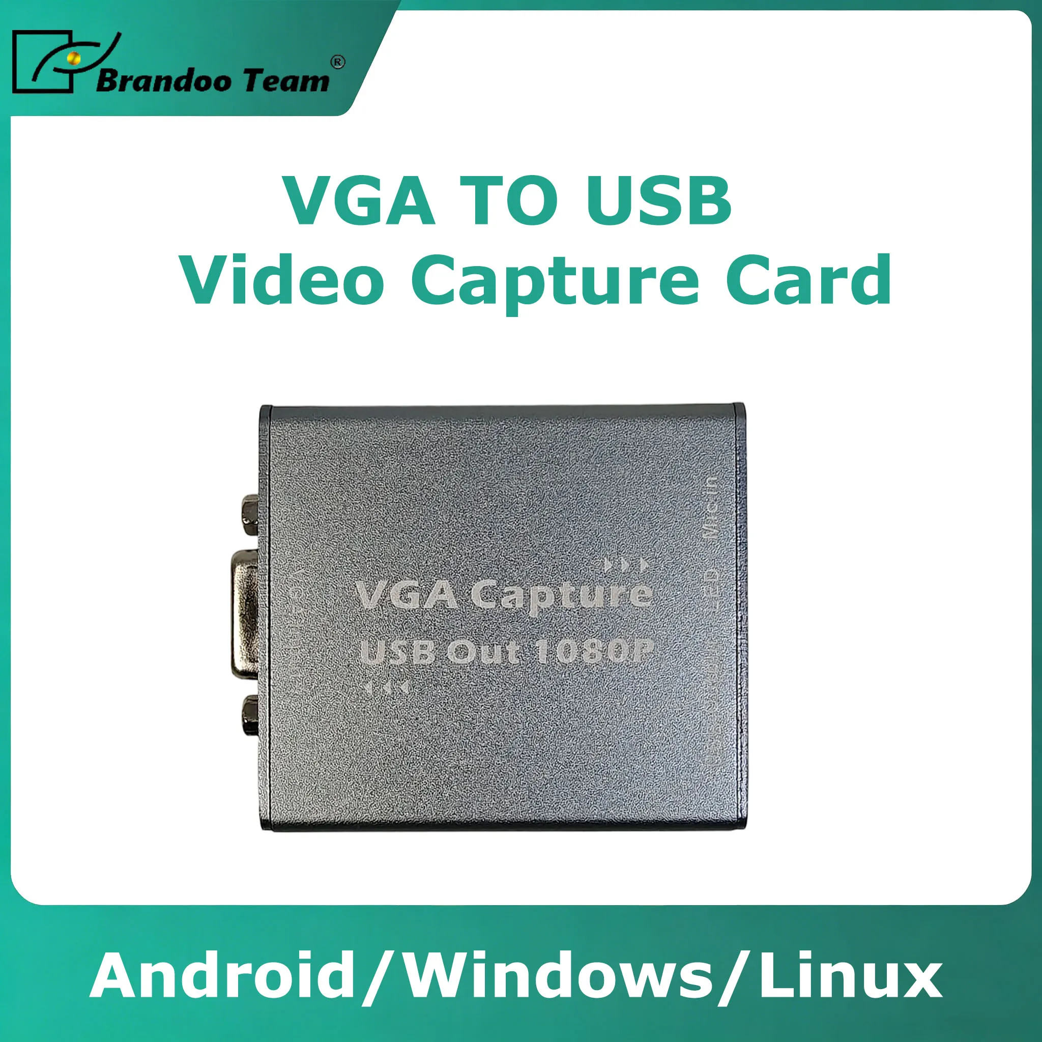 VGA to USB Capture Card VGA Grabber 1080P Video Capture Adapter for PC Monitor