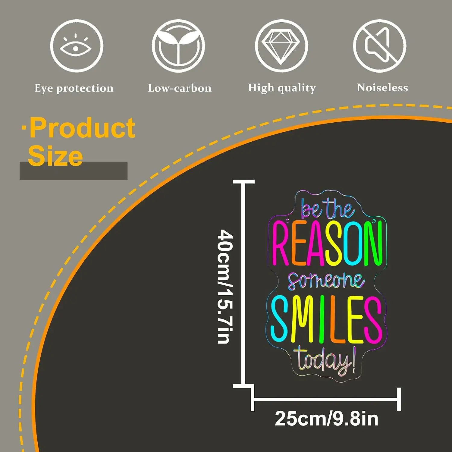 Be The Reason Someone Smiles Today Neon Sign Dimmable LED Light For Bedroom Living Room Classroom Office Coffee Shop Wall Decor