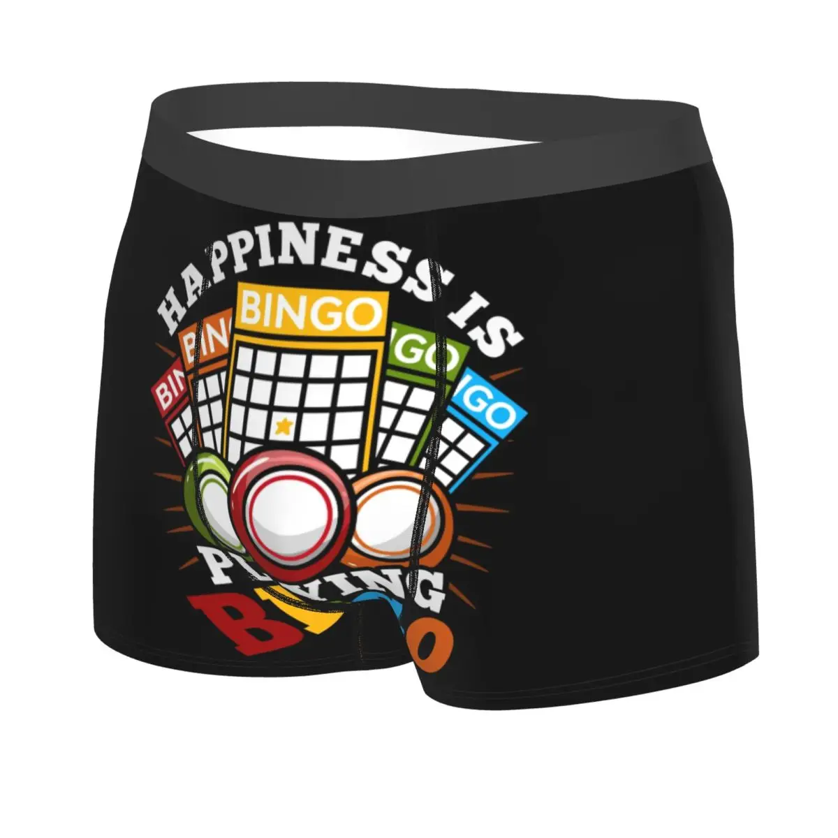 Male Fashion Bingo Balls Paper Game Underwear Boxer Briefs Men Stretch Shorts Underpants