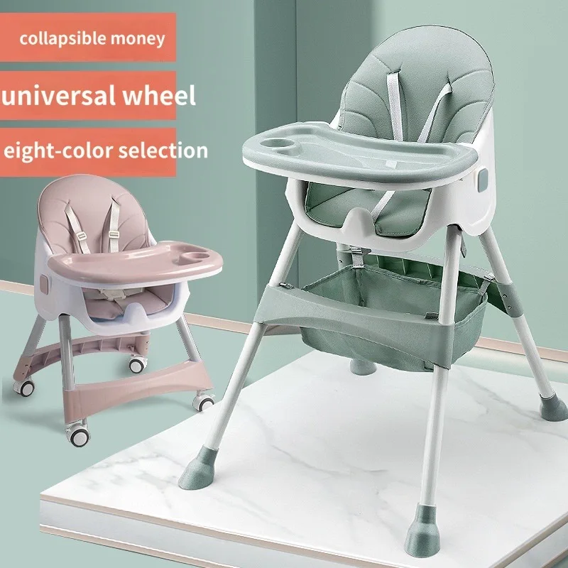 Baby Verstelbare Hoge Stoel Voeding Eetkamerstoel Tafels Multifunctionele Hoogte-Aangepaste Eetstoel Draagbare Afneembare Hoge Stoelen