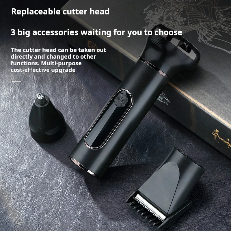 Intelligent LCD Digital Display Floating Three-in-one Washable Multifunctional Beard Razor Man Shaver Men's Electric Shaver Care