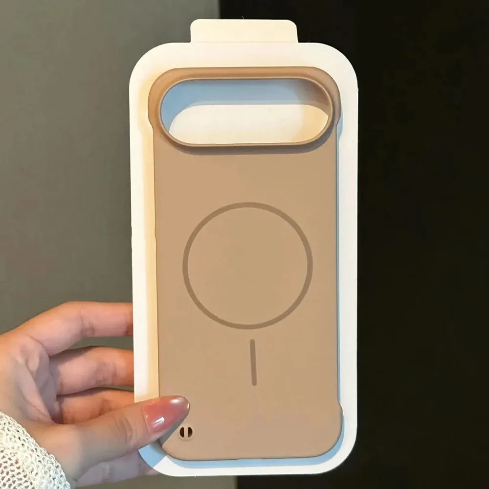 Slim Frameless Matte Magnetic Phone Case For IPhone Air 17 16 15 14Plus 13 12 11 Pro Max Shockproof Frosted PC Protection Cover