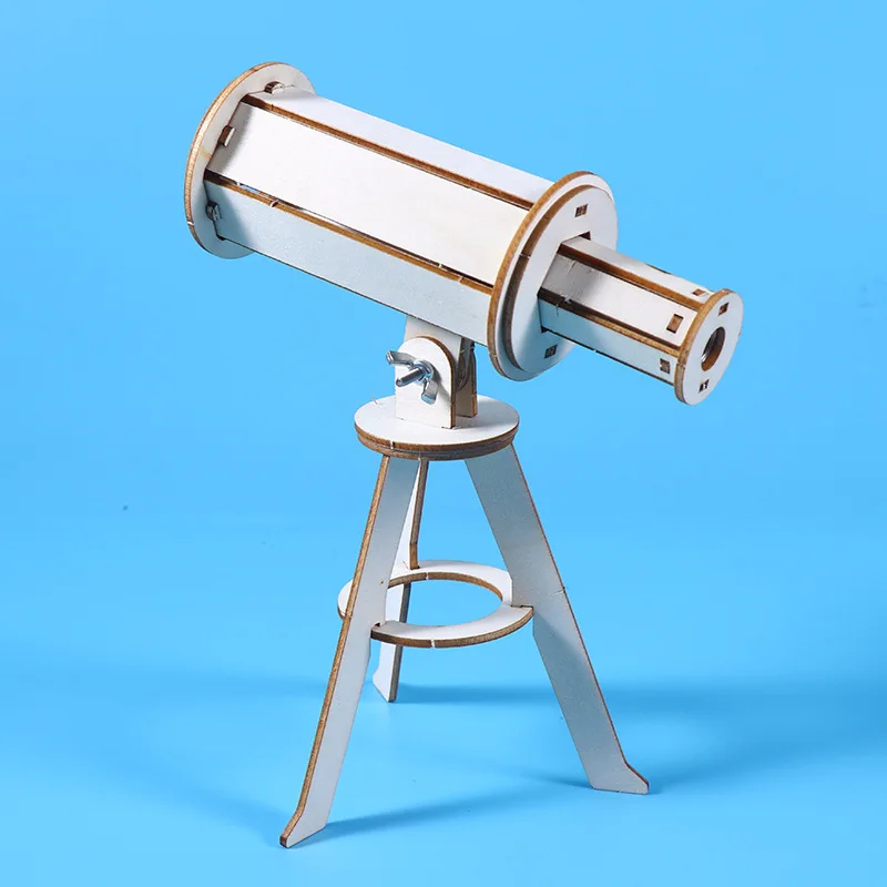 Tecnología de telescopio astronómico Pequeña producción Estudiantes de la escuela primaria Ciencia y educación creativa hecha a mano STEAM Childre