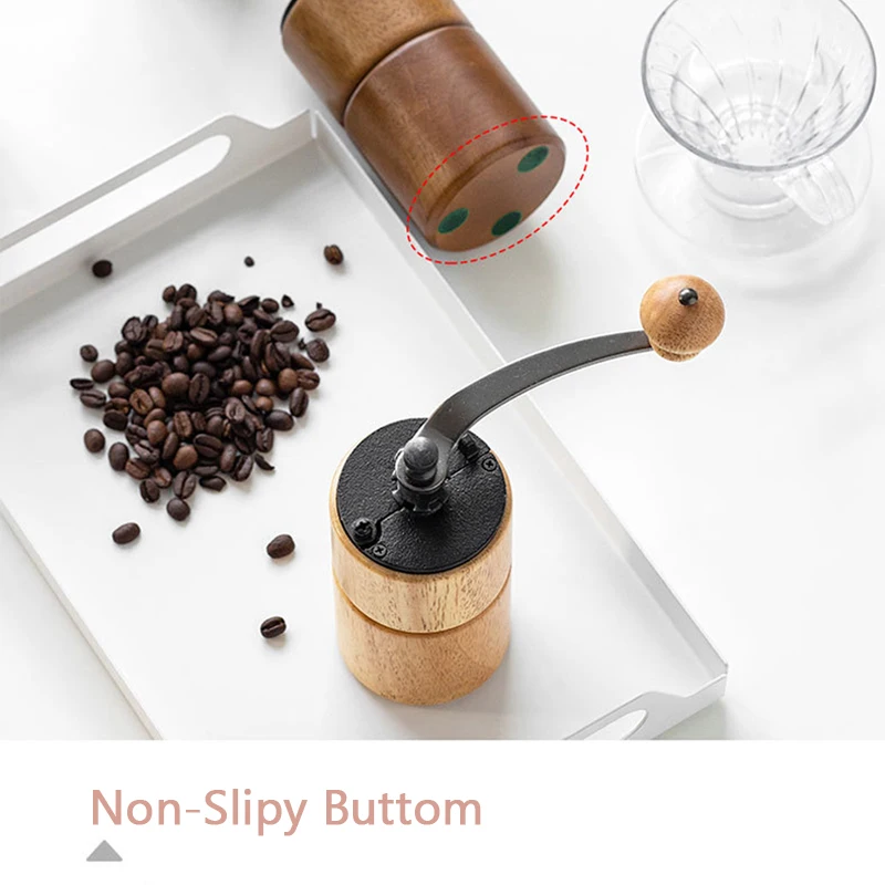 Mini Draagbare Houten Handleiding Koffieboon Grinder Hoge Kwaliteit Reizen Verstelbare Braam Molen Voor Drip Koffie Espresso Franse Pers