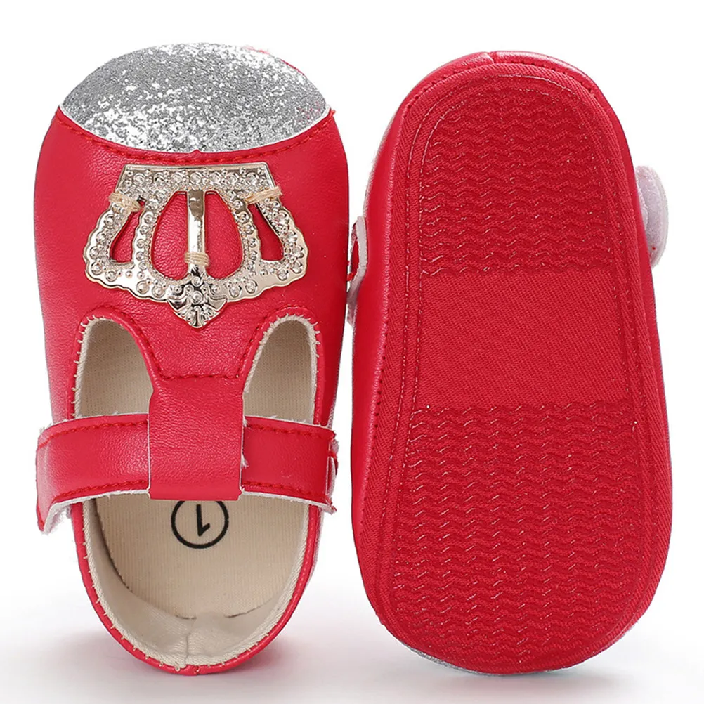 

1Pair Baby Girl Shoes Star Design Anti Slip Sole Infant Prewalker Red 12cm Soft Warm Toddler Footwear Baby Girl Shoes