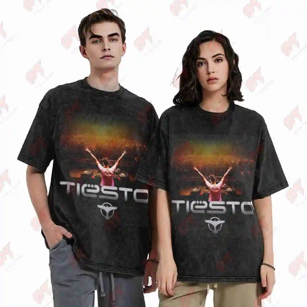 Tiesto DJ Stage Logo Vintage Washed Tee Pure Cotton T-Shirt - view 5