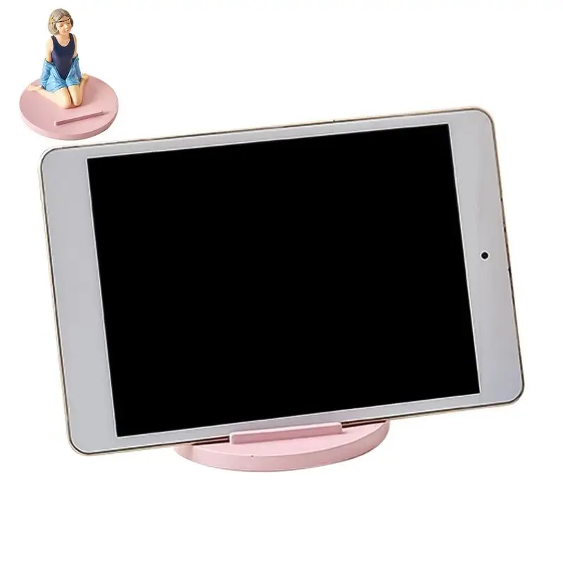 Phone Stand For Desk Girl Statue Table Phone Holder Cute Figurines Cell Phone Holder Mobile Stand Desk Accessories Phone Desk