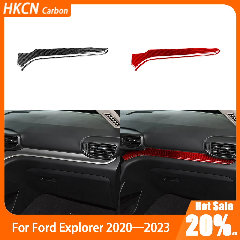 

Carbon Fiber Copilot Dashboard Decorative Panel Car Accessories Interior Cover Trim Modified Sticker For Ford Explorer 2020—2023