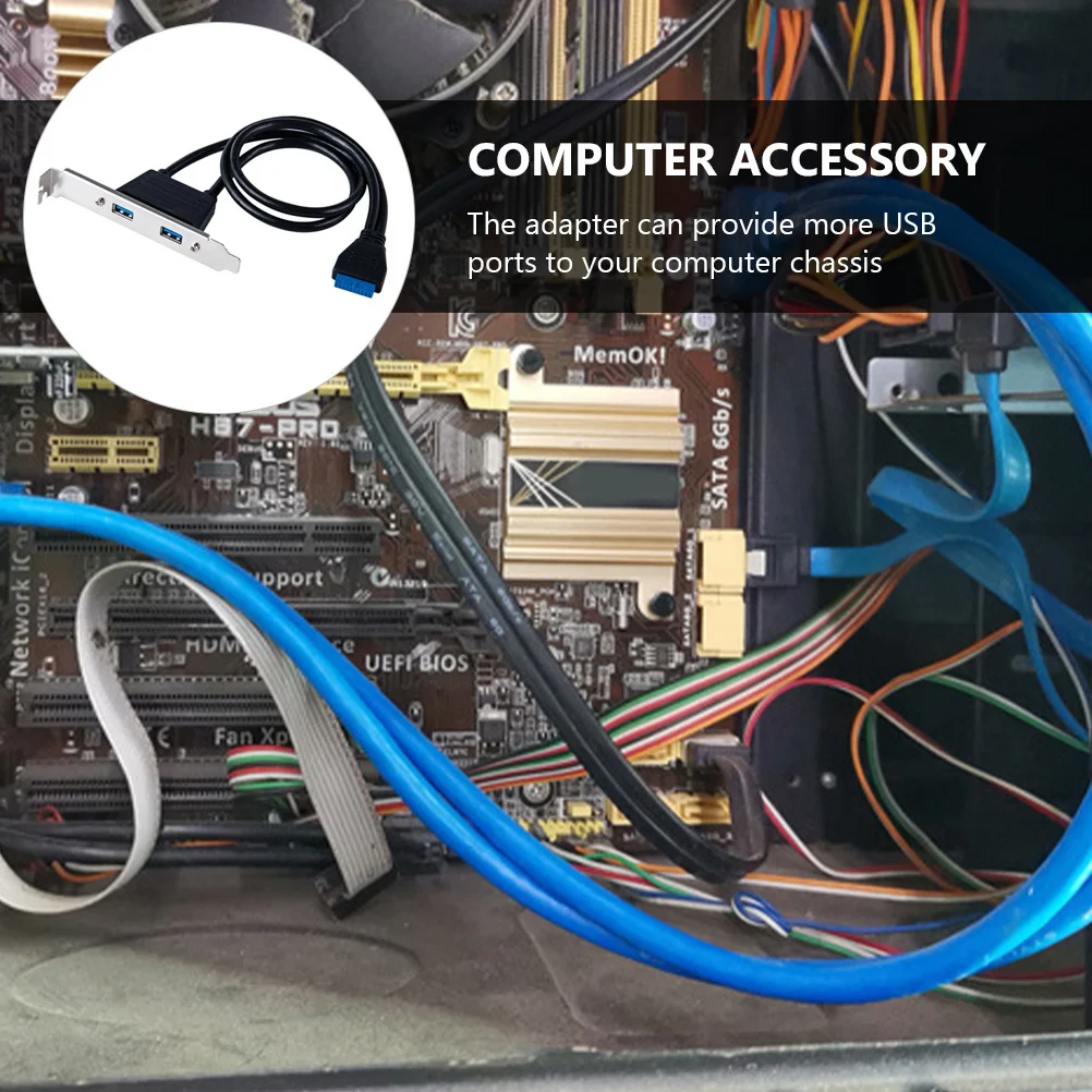 Motherboard Rear Panel Expansion Bracket 20pin Header to Dual USB 3.0 Ports Pci Installation High Quality
