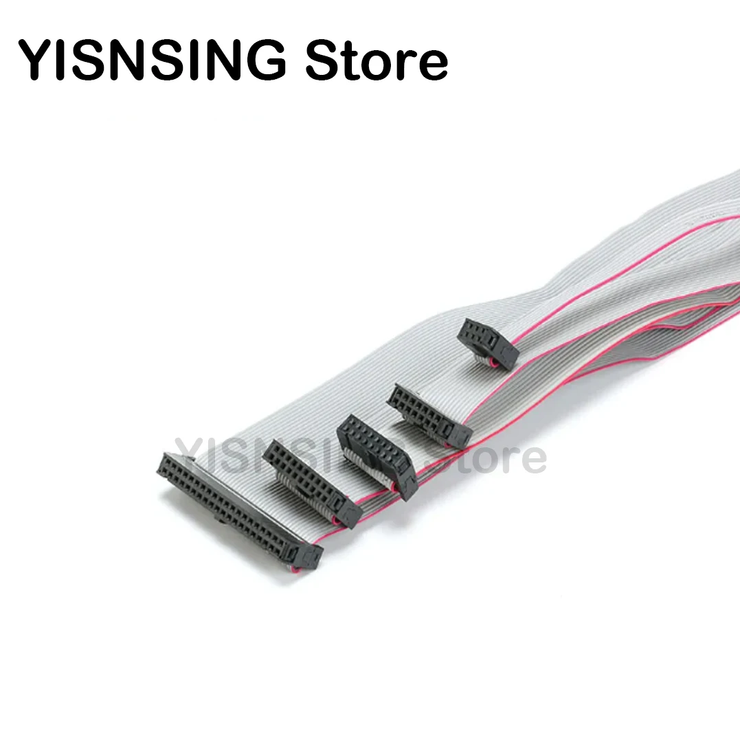 2.54MM pitch 30CM JTAG ISP AVR Download Cable Wire 300mm FC-6/10/14/16/20/40P Pin 6P 10P Connector Gray Flat Ribbon Data Cable