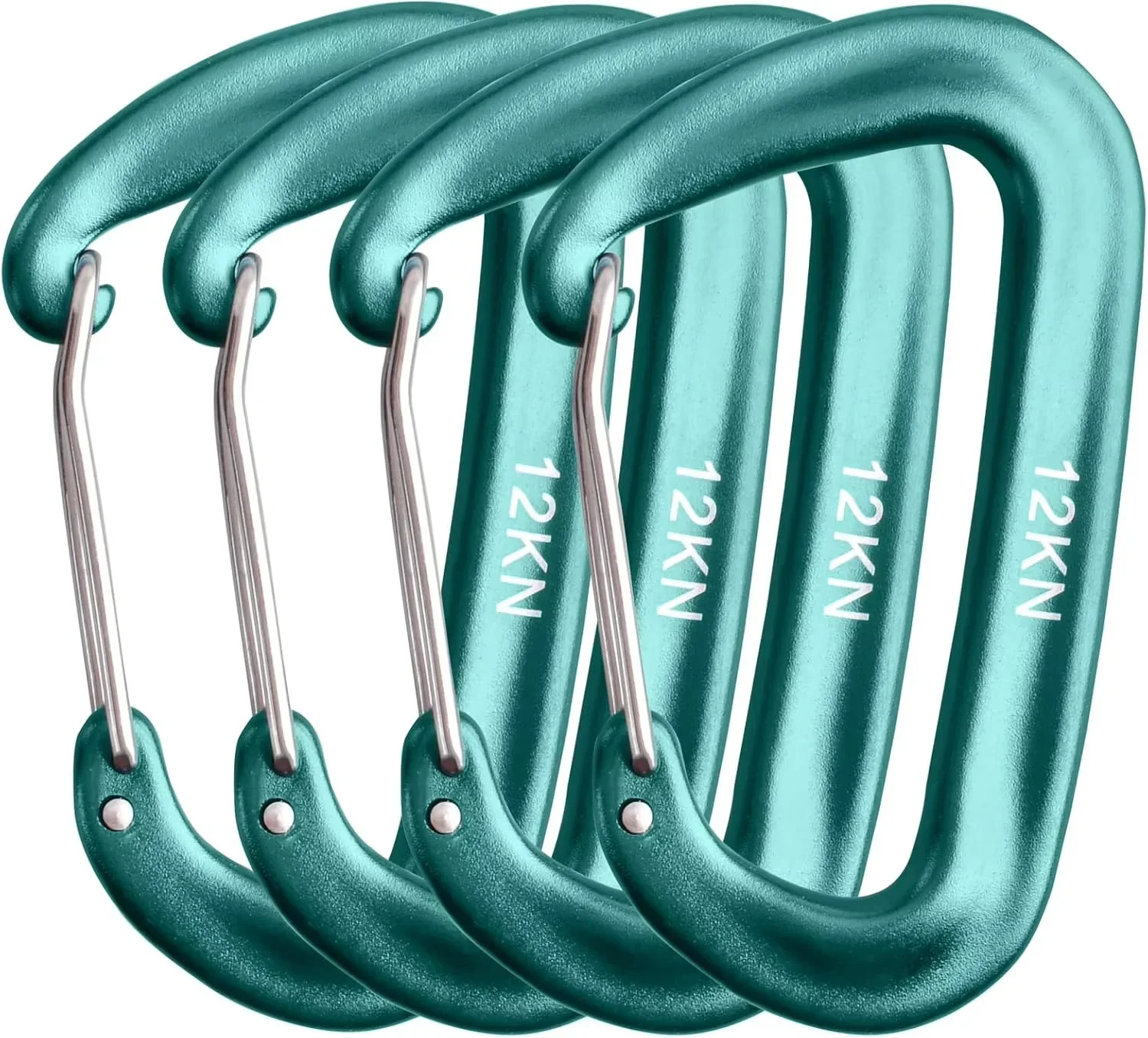 4PCS 12kN Carabiners Set D-type 8.5X5CM Heavy Duty Buckle Hook Outdoor Aluminum Clips For Hammock Camping And Hiking