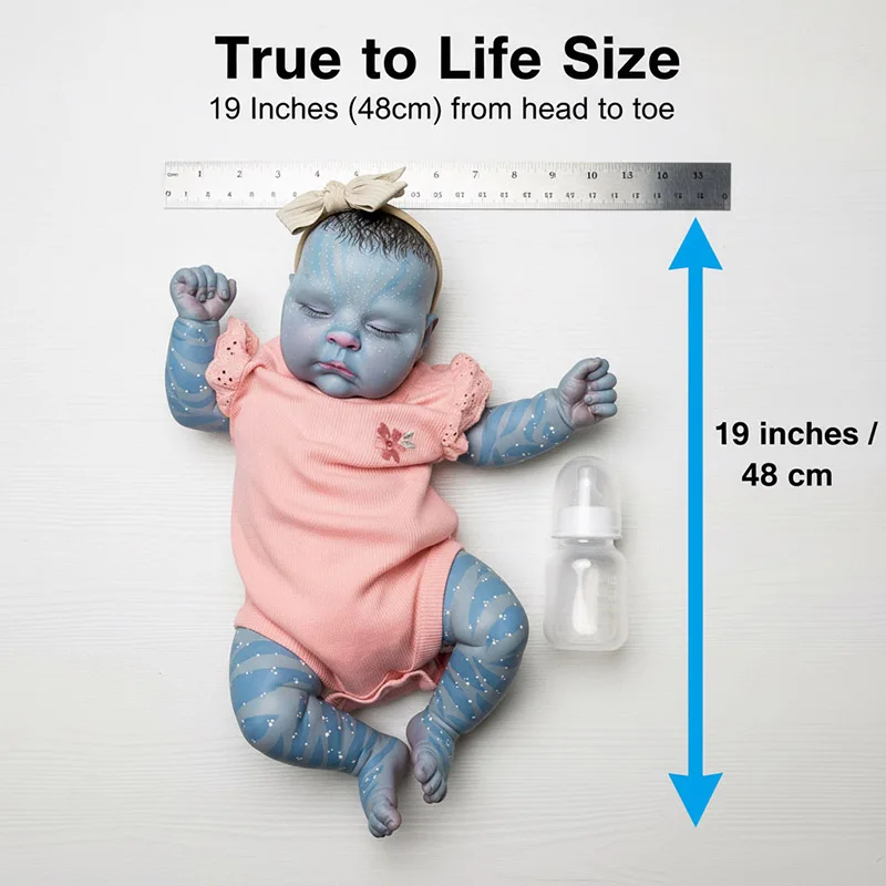 

19-дюймовая кукла реборн персики аватар для новорожденного размера настоящие детские куклы 3D оттенок кожи с видимыми венами куклы реборн