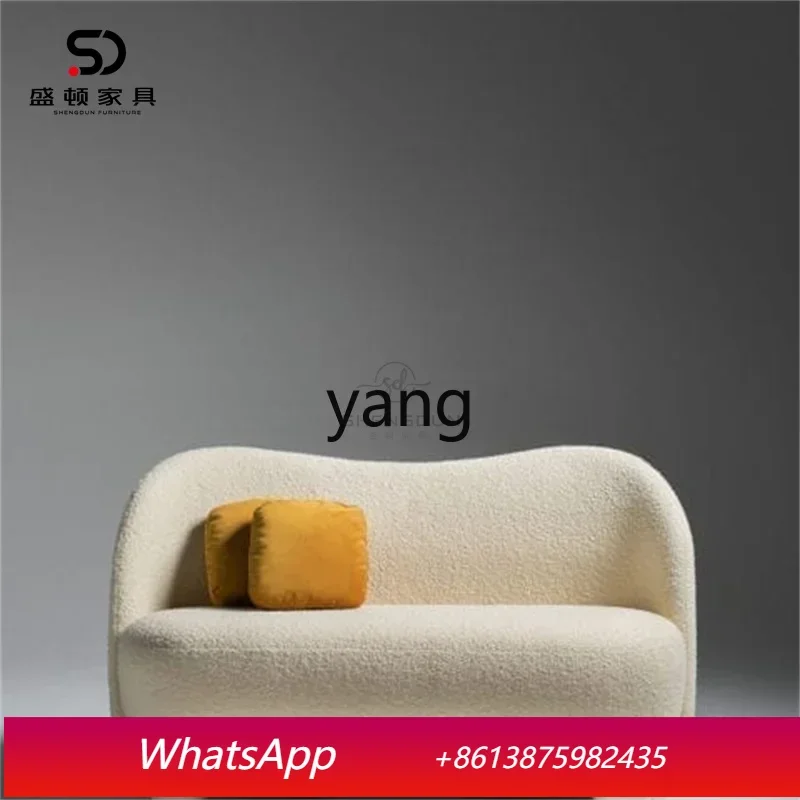 LTT modern simple living room leisure chair Nordic new creative heterosexual lamb wool fabric sofa