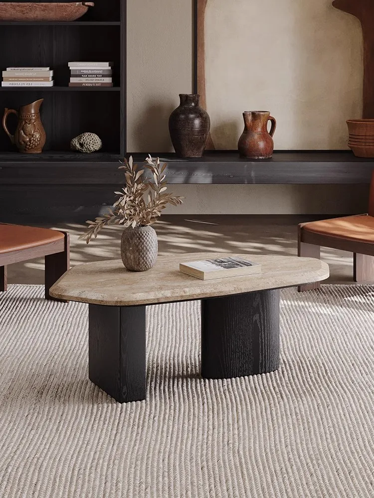 الشمال الحد الأدنى الأثاث كهف حجر طاولة جانبية البساطة غرفة المعيشة الديكور الفن طاولة القهوة غير النظامية على شكل طاولة شاي #4