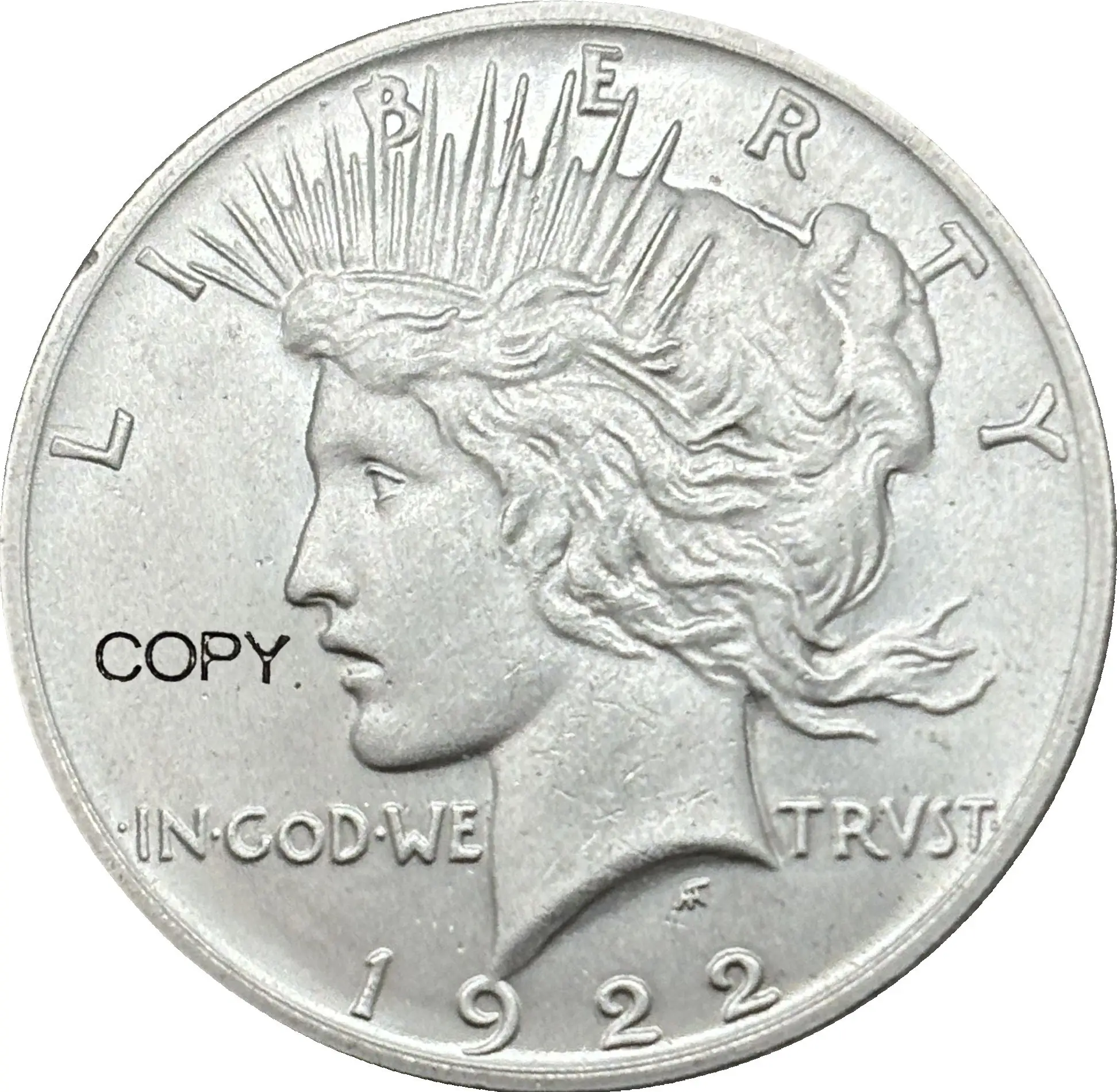 US 1922 1 One Peace Dollar Two Face Same Silver Plated America Copy Commemorative Coin Ww2 Liberty Moneda Collectible Coins