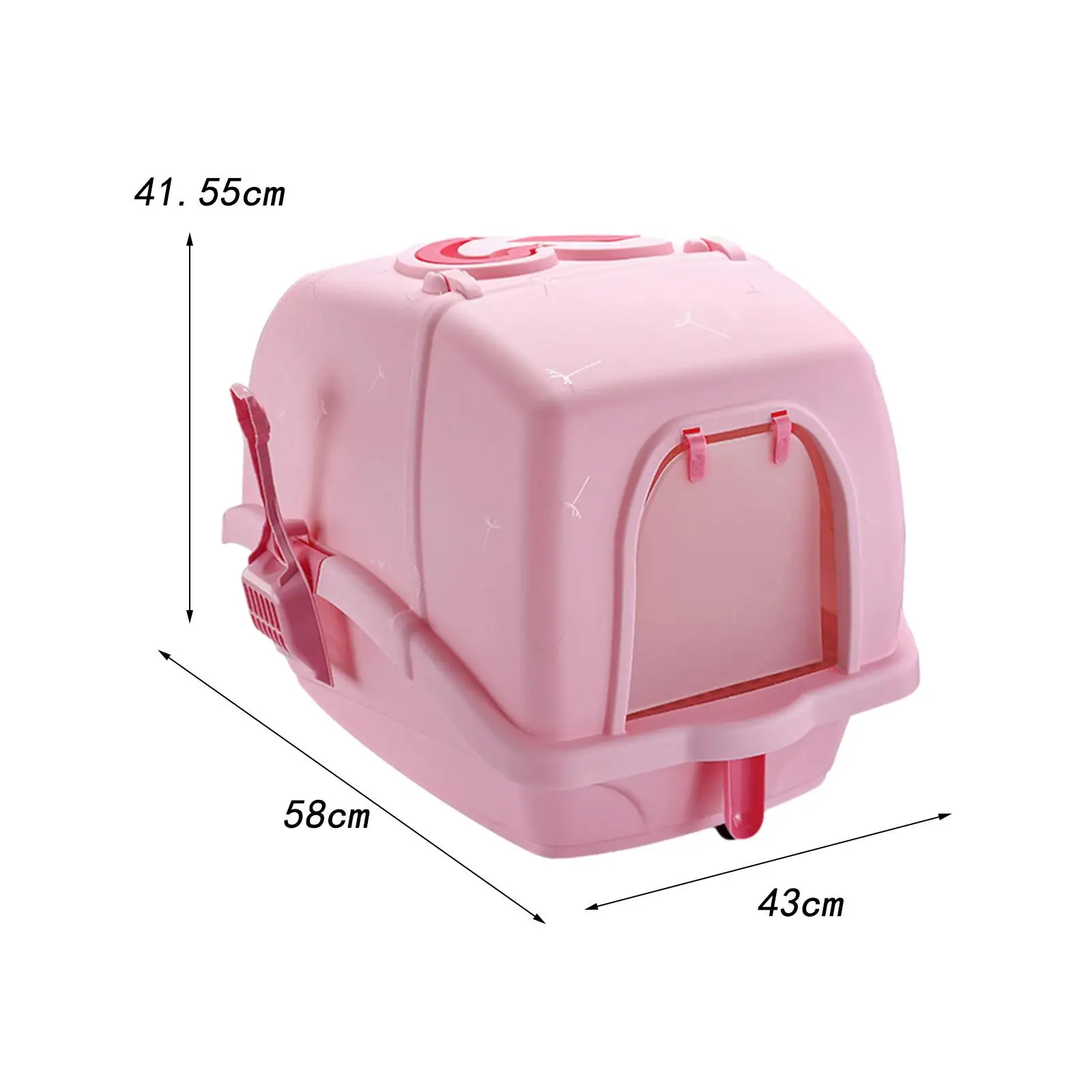 Fully Enclosed Cat Litter Box Provides Privacy with Handle Covered Cat Toilet