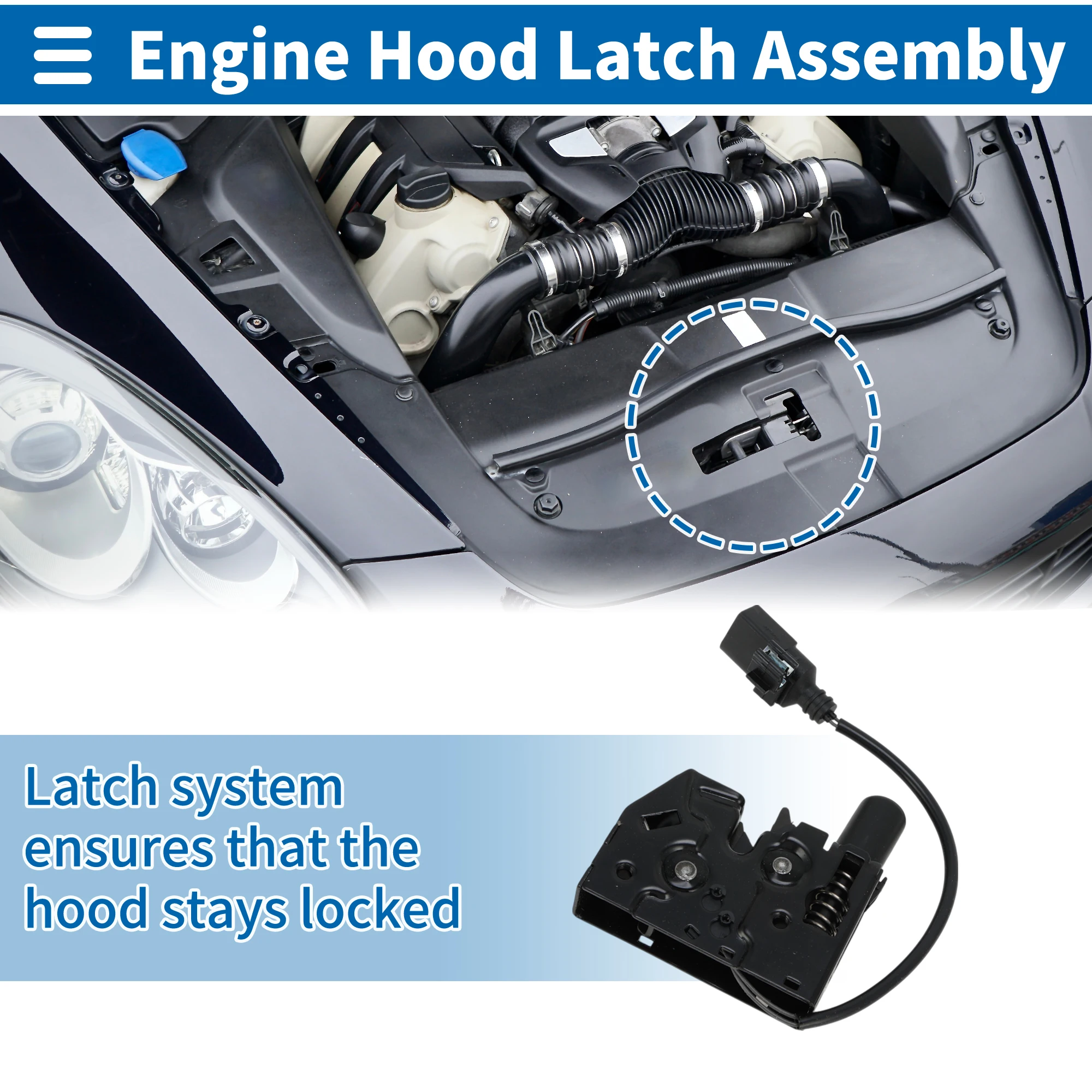 

UXCELL Защелка капота в сборе для Audi A6 2012-2015 No 4G0823509C 1 шт.