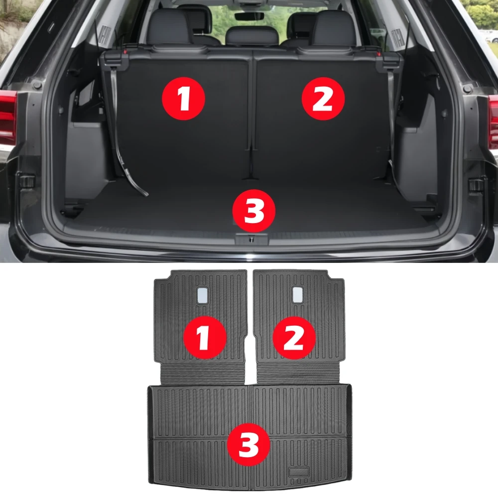 Für VW Atlas 2018-2025 6-Sitzer 7-Sitzer Allwetter-TPE-Schutz-Autofußmatten Automobil-Bodenauskleidungen LHD – Detail 3