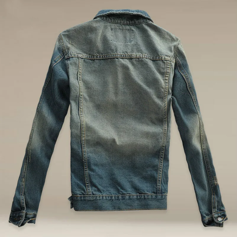 Chaquetas vaqueras rasgadas para hombre, ropa de calle ajustada, Estilo Vintage, hip hop