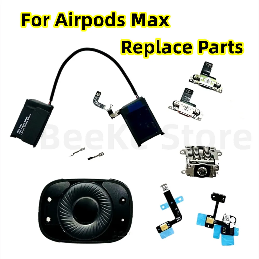 Replacement Spare Parts For AirPods Max A2096 1th Earpiece Speaker Hinge Shaft LCD Charging Port WiFi Signal Antenna Flex Cable