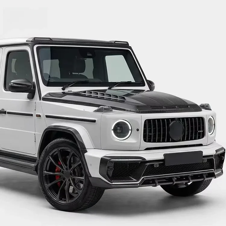 Top Wing Carbon Fiber Car Automotive Parts for G Class W464 W465 G350 G400 G500 B Style Front Roof LED Spoiler 4