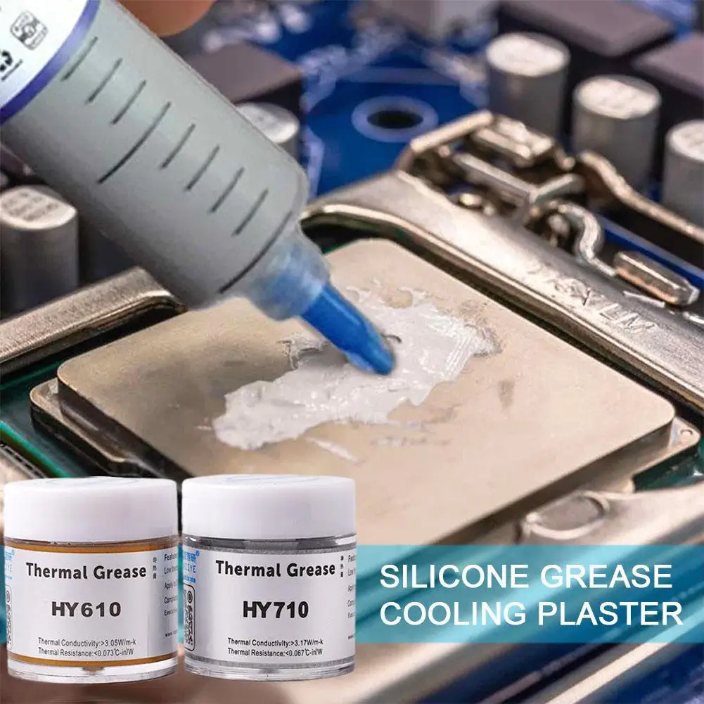 HY510/610/710 CPU Thermal Grease Compound Paste Heat Conductive Silicone Paste Grease Cooling Plaster 1.0-6.5W