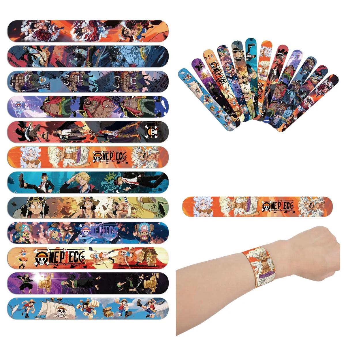 12/24/36 pièces Bracelets claquant One Piece, Faveurs de fête, Bracelets à pression, Articles d'anniversaire, Cadeaux, Récompenses pour enseignants