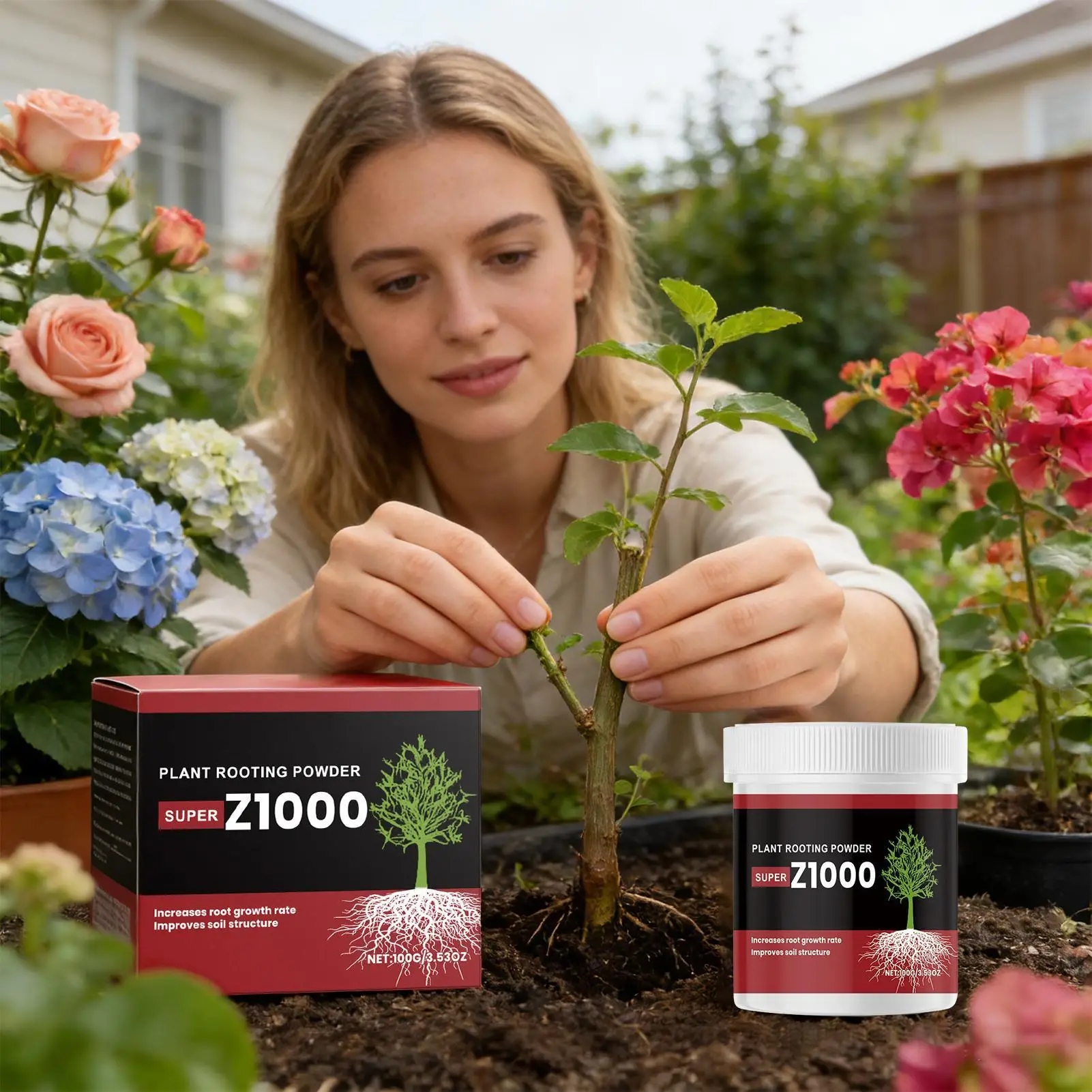 100g Quikly Rooting Powder Rooting Hormones Powder Improve Flowering Cutting Survival Rate Plants Grow Cut Dip Powder Fertilizer