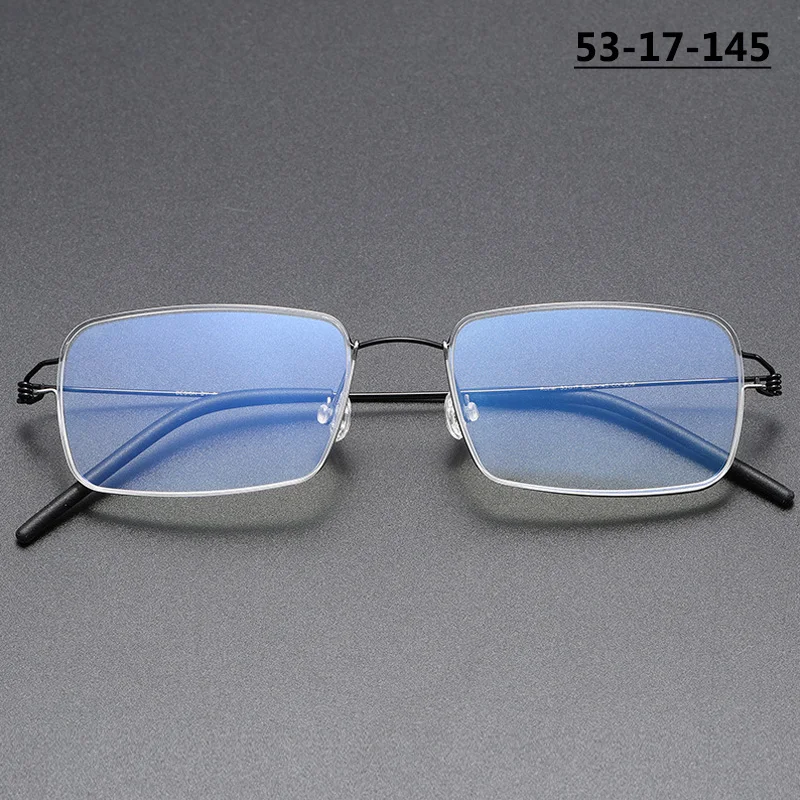 Denmark Design Ultralight Eyeglass Square Frame Titanium Men Screwless Business Thin Eyewear Women Narrow Rectangle Spectacles