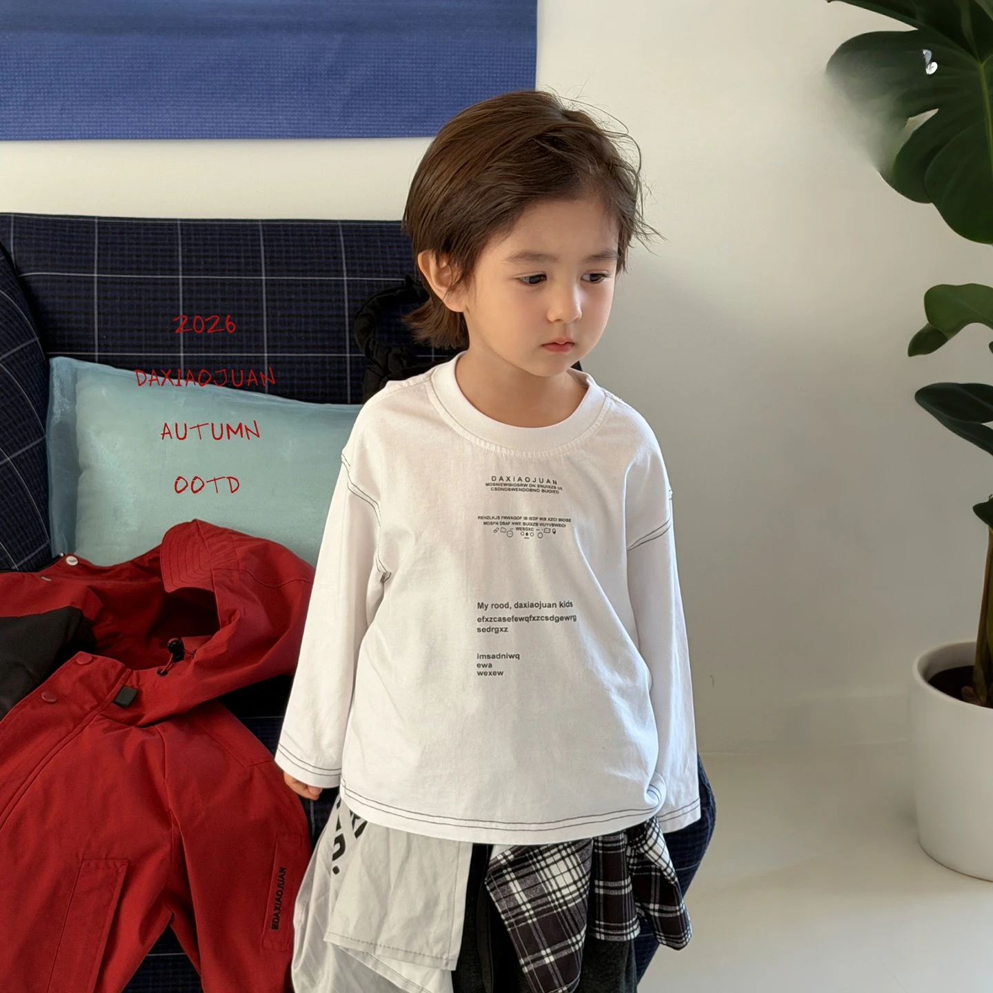 2026 Boys Cool Solid Color Soft Long Sleeve T Shirt Kids Cotton Fall 2026 New Boys Big Kids Undershirt