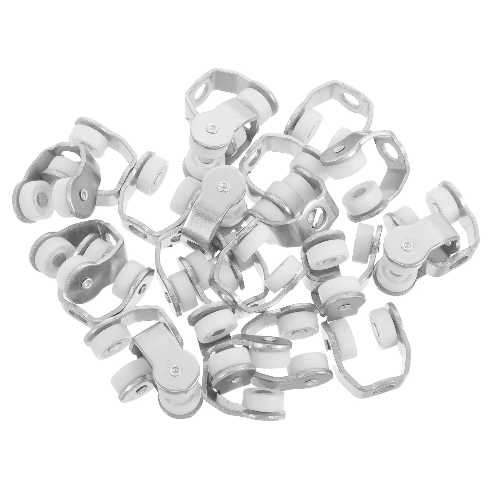 

25Pcs Metal Folding Door Pulley Heavy Duty Sliding Door Rollers for Home Office Track Systems Roman Shade Hardware Blind Bearing