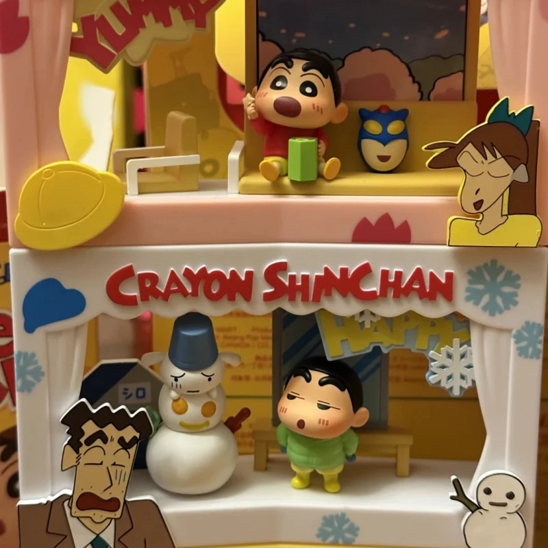 Authentieke Crayon Shin-chan Life Theater Blind Box Scène Beeldje Speelgoed Collectible Gift"