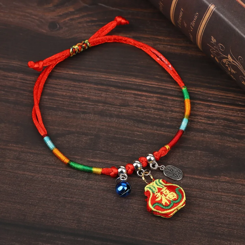 Chinese Style Dragon Boat Festival Bracelet Zongzi Pendent Adjustable Braided Hand Ropes Handmade Ethnic Colored Lucky Bracelet