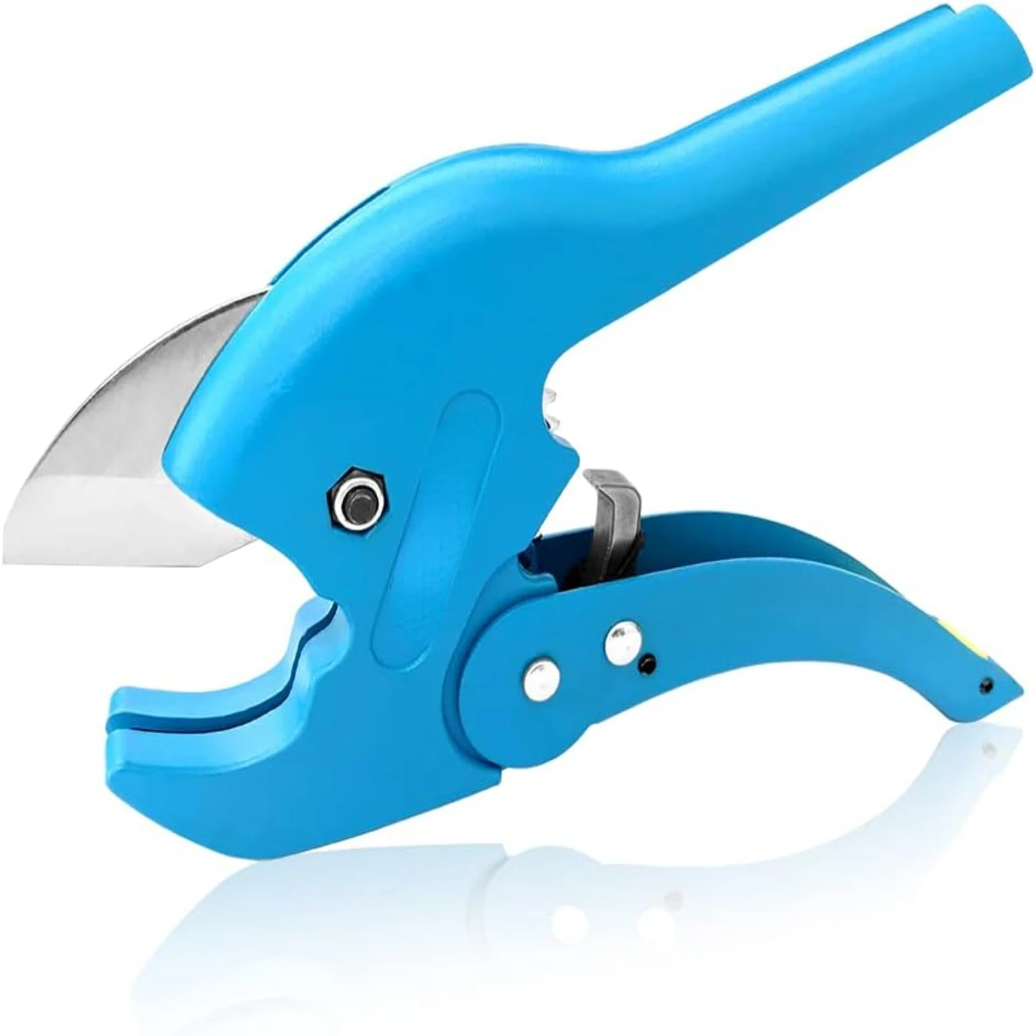 Efficient, high-quality, and reliable blue professional ratchet pipe cutter for precise cuts on 1-5/8 inch PVC PPR plastic hoses