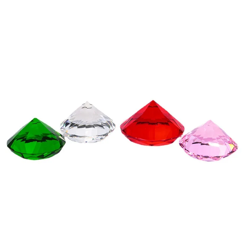 1 Piece All Colors 30mm/40mm/50mm Crystal Faceted Diamond Paperweight Table Decoration Mother\'s Day Gift Safe Package