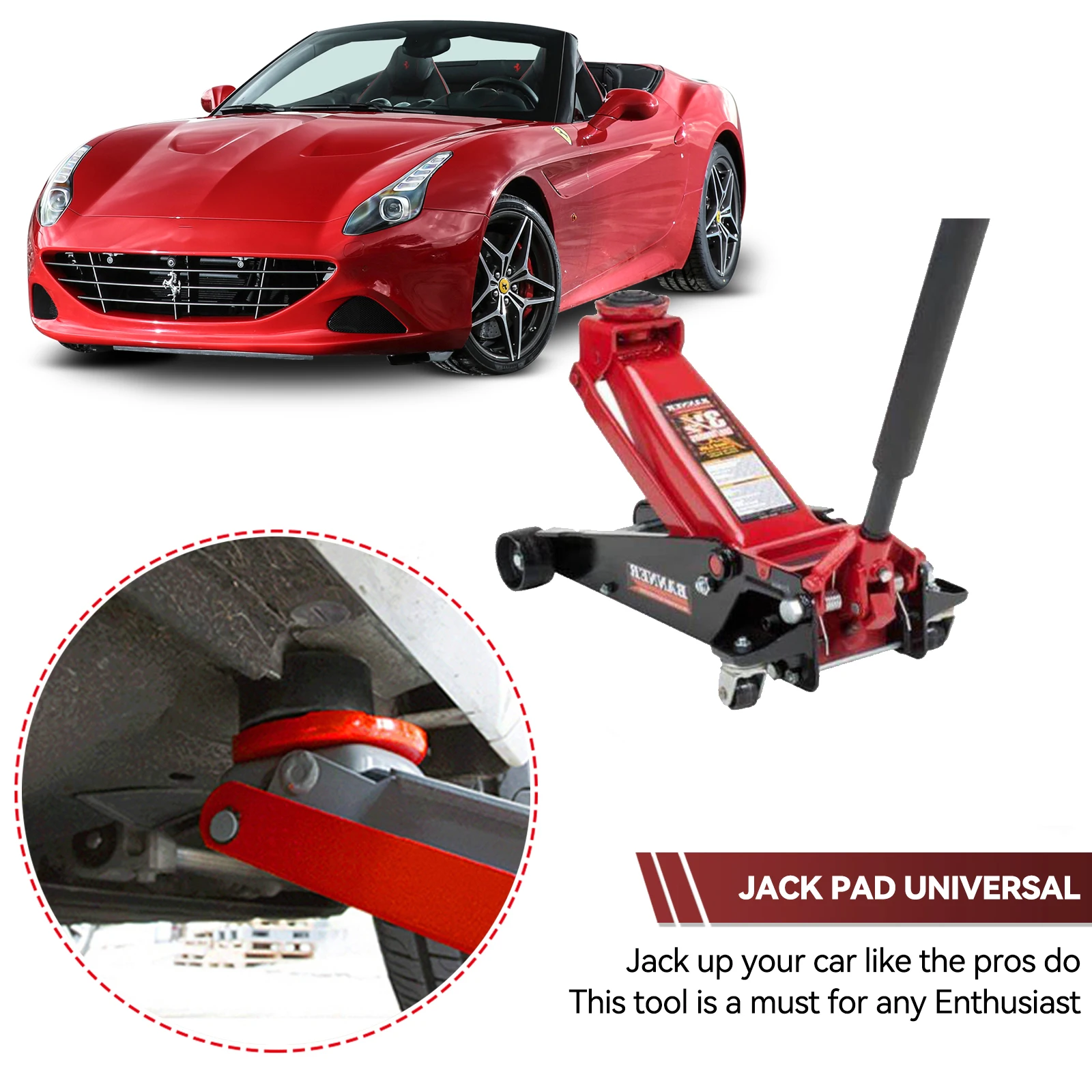 2Pcs Universal Car Lift Jack Stand Rubber Pads Black Rubber Slotted Floor Jack Pad Frame Rail Adapter For BMW Audi Benz Skoda
