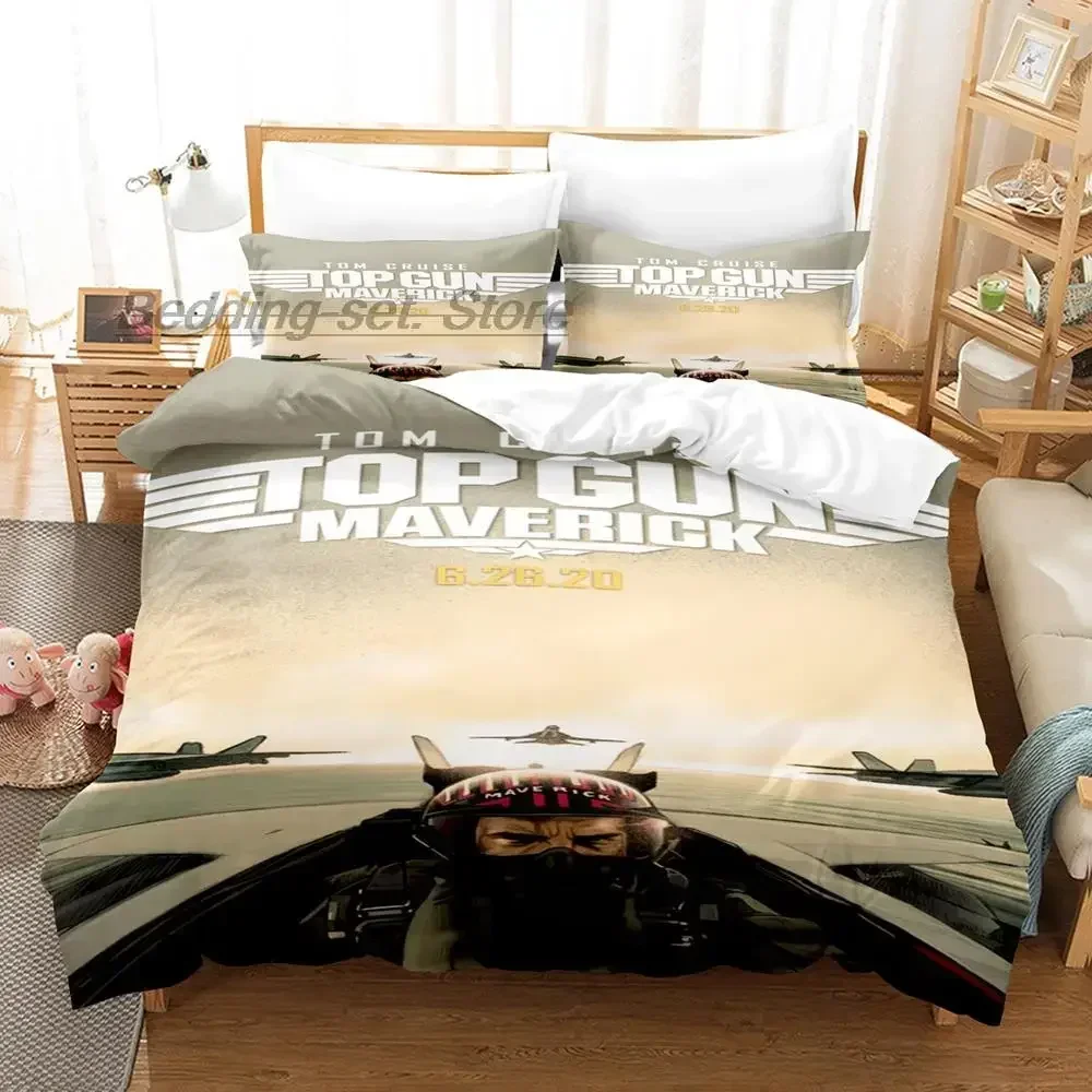 

Top Gun Maverick Comfortable Duvet Quilt Cover Pillowcase Bedding Set Children Bedroom Decoration Home Textile