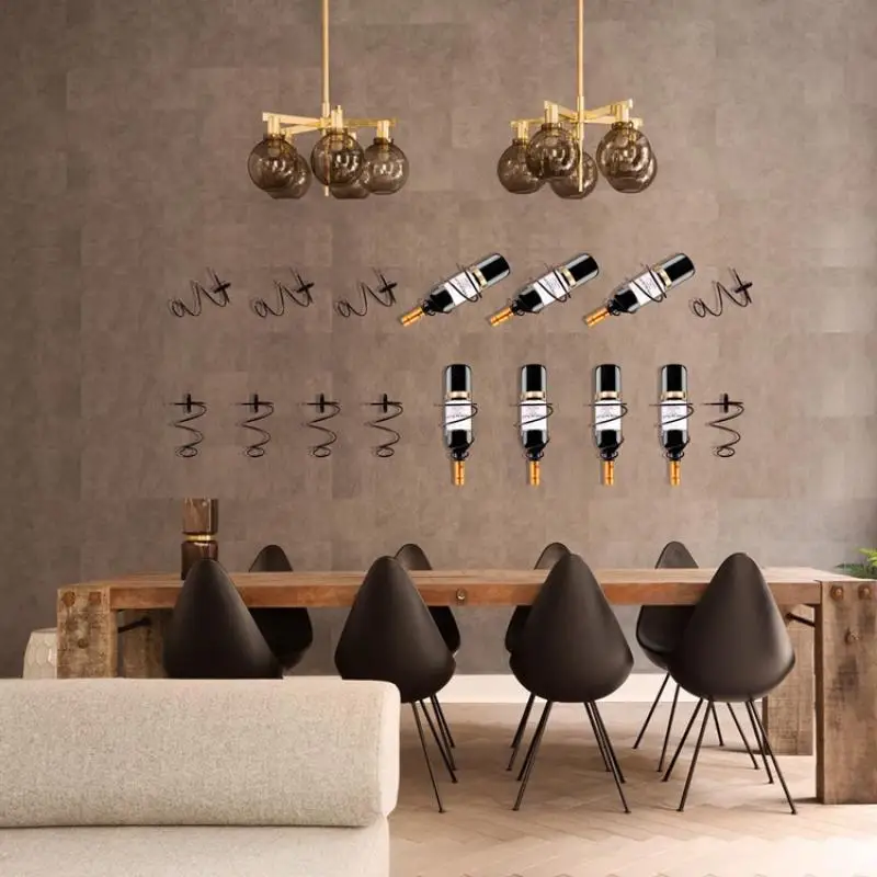 Hanging Spiral Type Red Wine Bottle Rack Wall Mount Wine Bottle Display Rack Wine Storage Rack Simple Home Counter Decoration