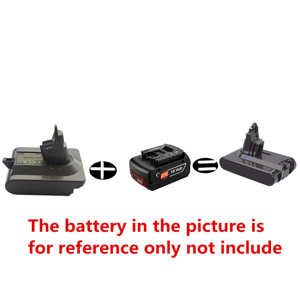 BOS18V6 محول البطارية محول لبوش 18 فولت بطارية ليثيوم أيون BAT609 BAT618 تحويل إلى ل دايسون مكنسة كهربائية V6 DC61 DC62