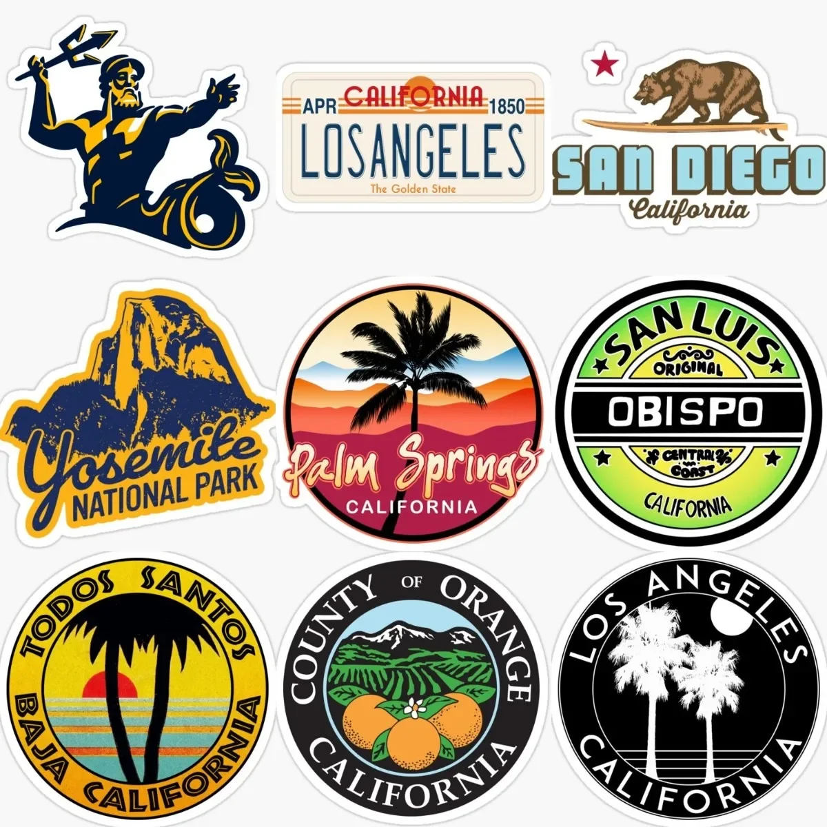 

California Flag Emblem Creative PVC Accessories Stickers for Decorate Table Fridge Van Wall Window Car Bicycle Suv Bumper