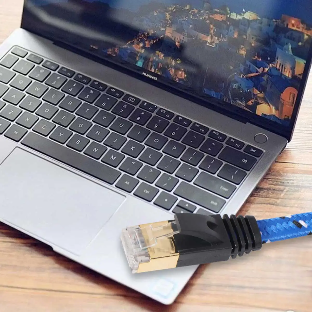 

Double-Shielded Cat7 Ethernet Cable 10G High-Speed Lan Network Cable Gold-Plated Durable Fiber Mesh Braided Nylon Computer
