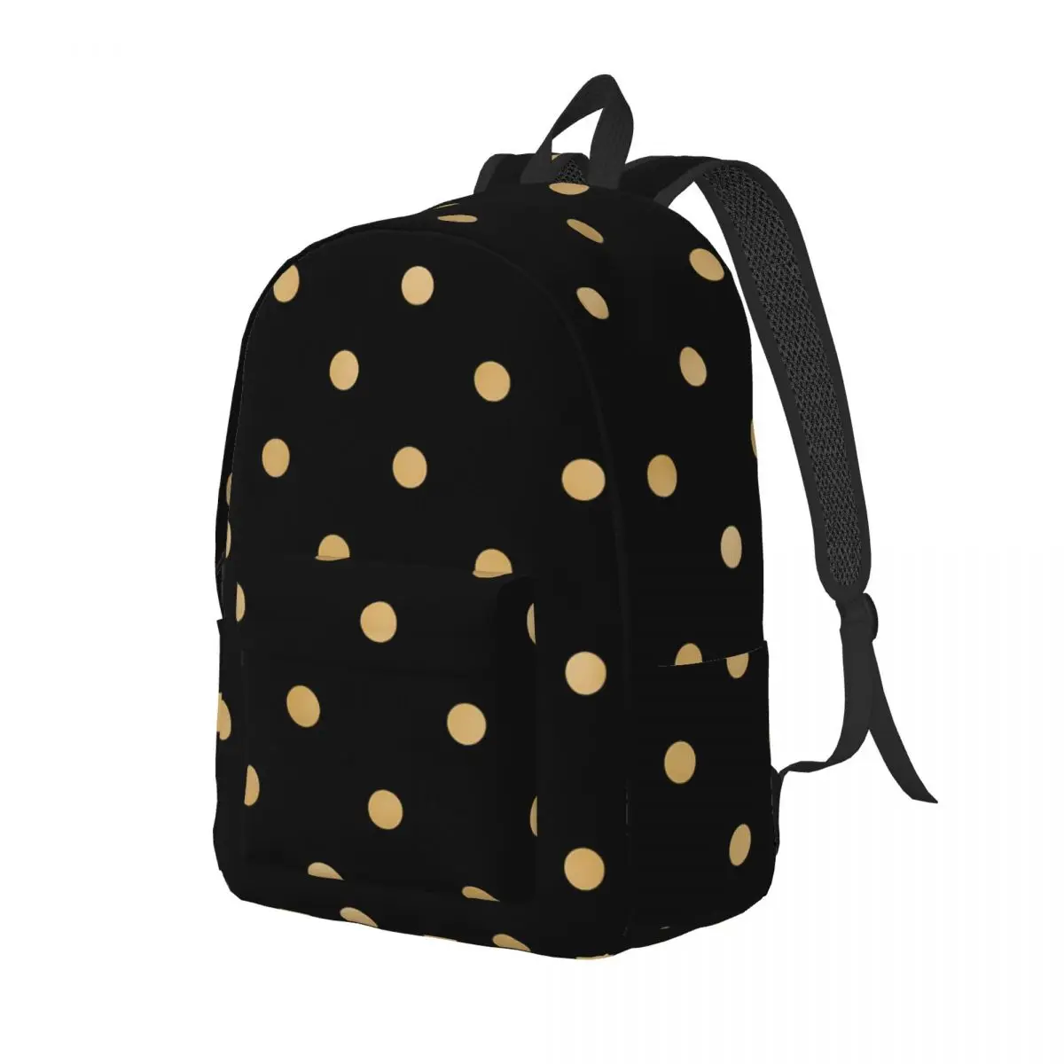 Gold Dot Backpack Retro Polka Dots Women Polyester University Backpacks Durable Kawaii High School Bags Rucksack