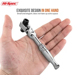 2024 New Hi-Spec Mini 2-in -1 Ratchet Torque Wrench Socket Wrench Spanner Hand Repair Tool Double-Ended Torque Pocket Hand Tool