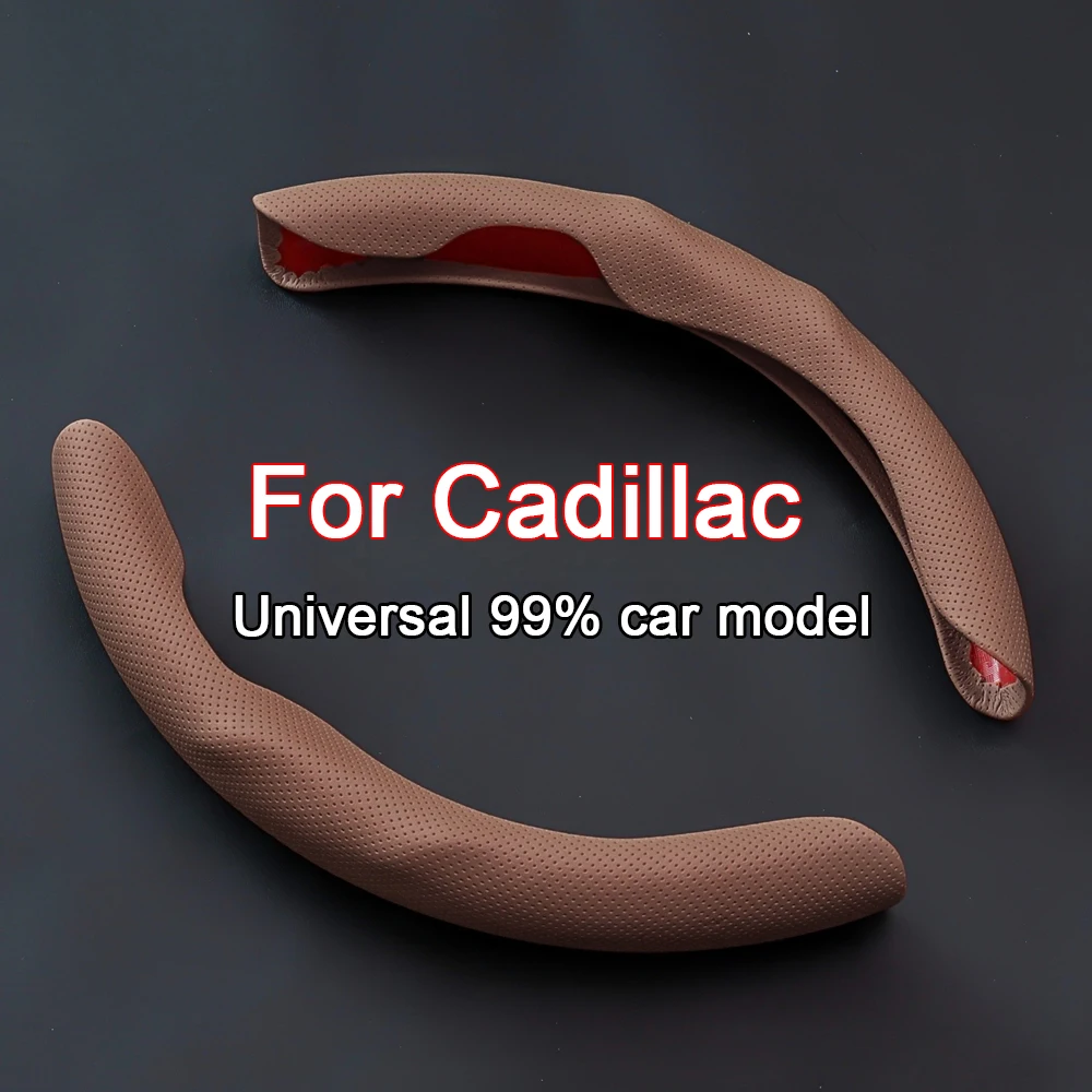 Universal D-Shaped Round Car Steering Wheel Cover Breathable Booster Cover For Cadillac Escalade CTS ATS SRX STS XT5 XT4 XT6 XTS