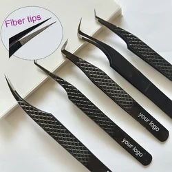 Customized Eyelash Extension Tweezers Fiber Tip Recision Tweezer Volume Fans lash Tweezer Clib Makeup Tools