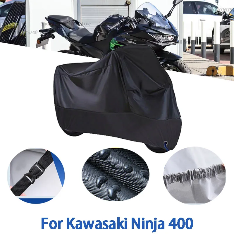 

Полные чехлы для мотоцикла Kawasaki Ninja 400, автомобильные чехлы на открытом воздухе, защита от солнца, пыли, без ушей, утолщенные оксфордские чехлы, аксессуары