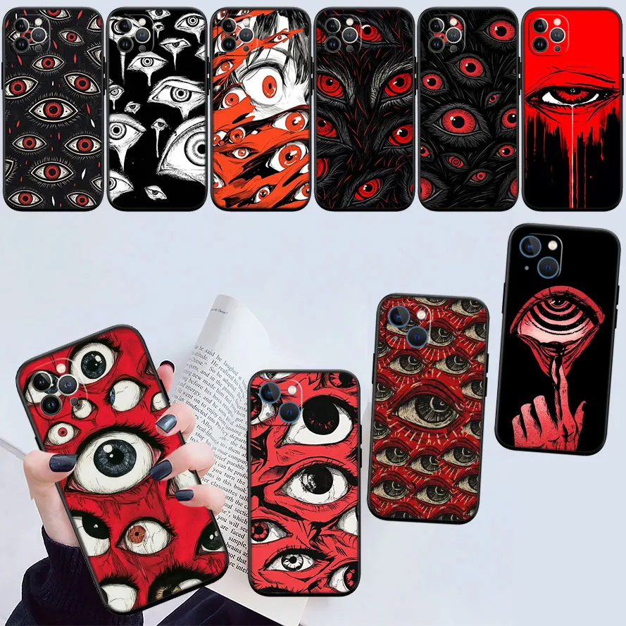 IF25 Spooky Scary Face Eyes, новый высококачественный чехол для телефона для iPhone 16, 15, 14, 13, 12 Pro Max Plus Mini