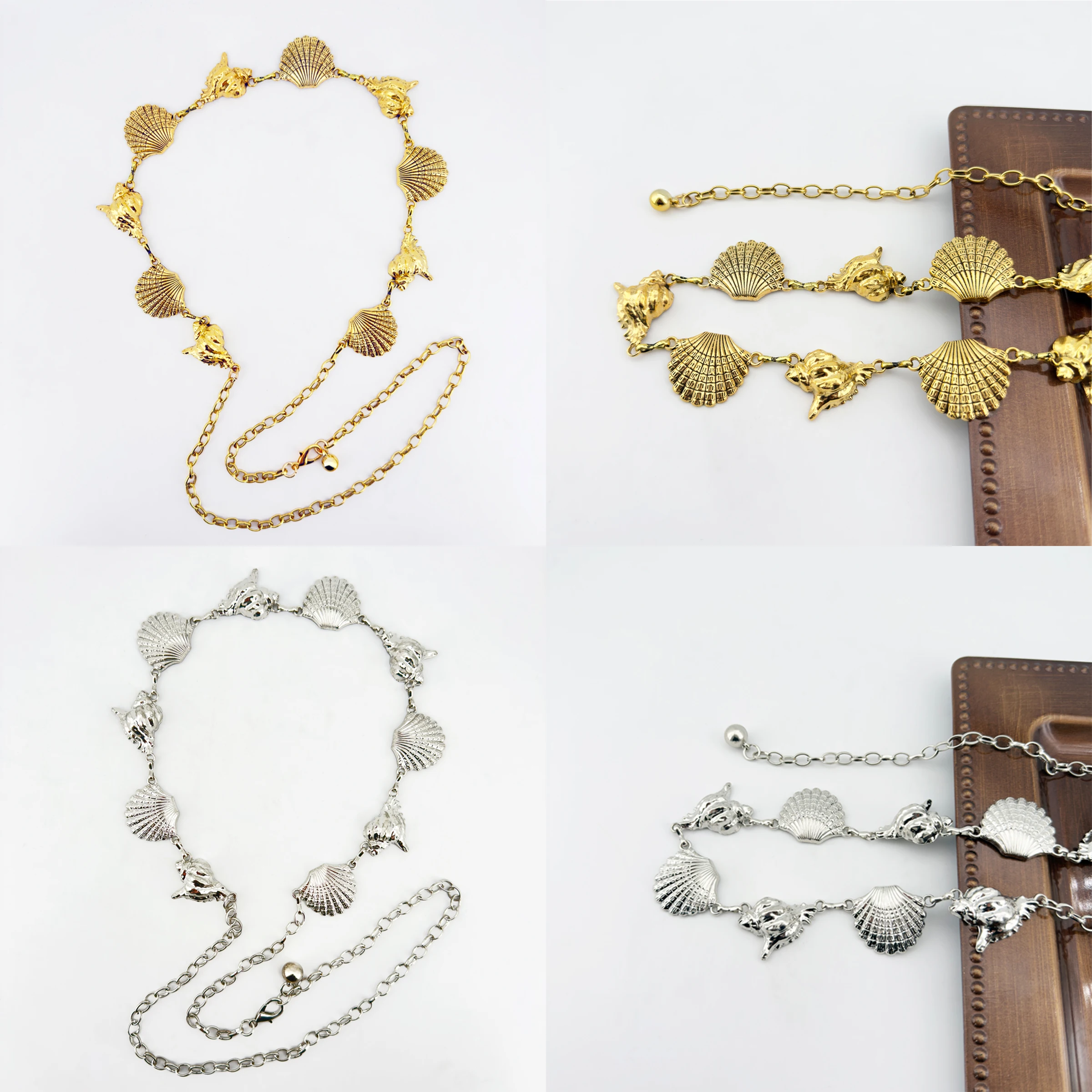 

1, женская поясная цепочка в стиле ретро, океанская серия, раковина, металлическая поясная цепочка K2Y, модный аксессуар для девочек, ремень