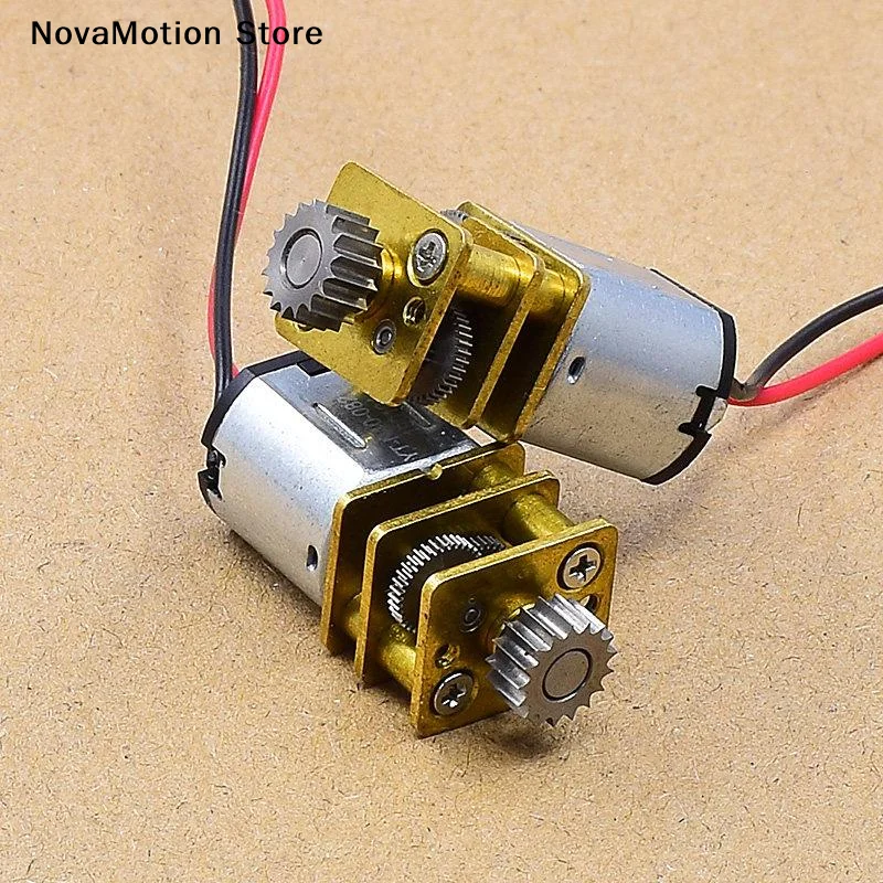 [NM]1Pcs DC 5V 55RPM Slow Speed Mini All Metal Gearbox Motor Micro N10 Full Metal Gear Motor 17T Teeth For 3D Printing Pen Robot